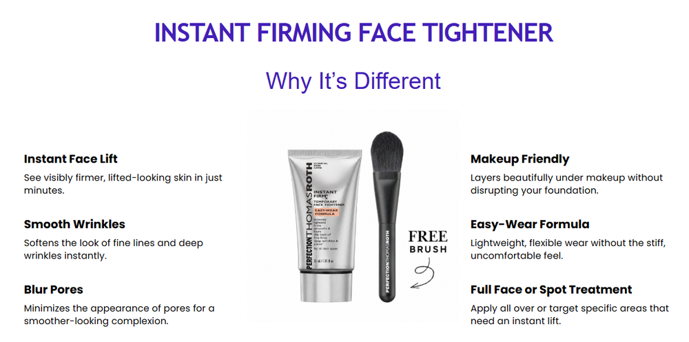 Instant Firming Temporary Face Tightener Easy-Wear Formula