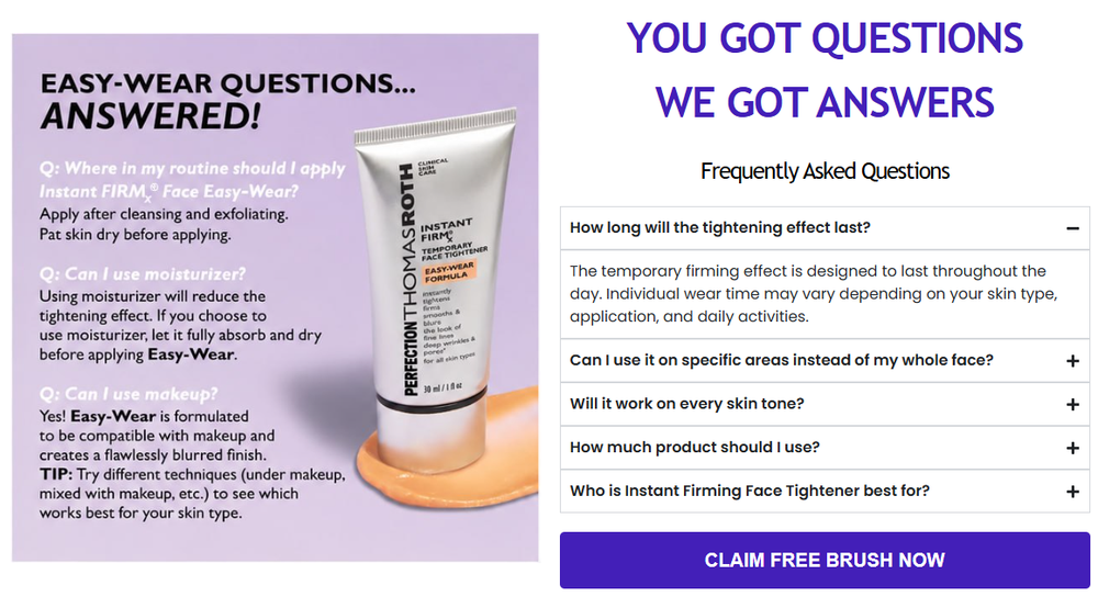 Instant Firming Temporary Face Tightener Easy-Wear Formula